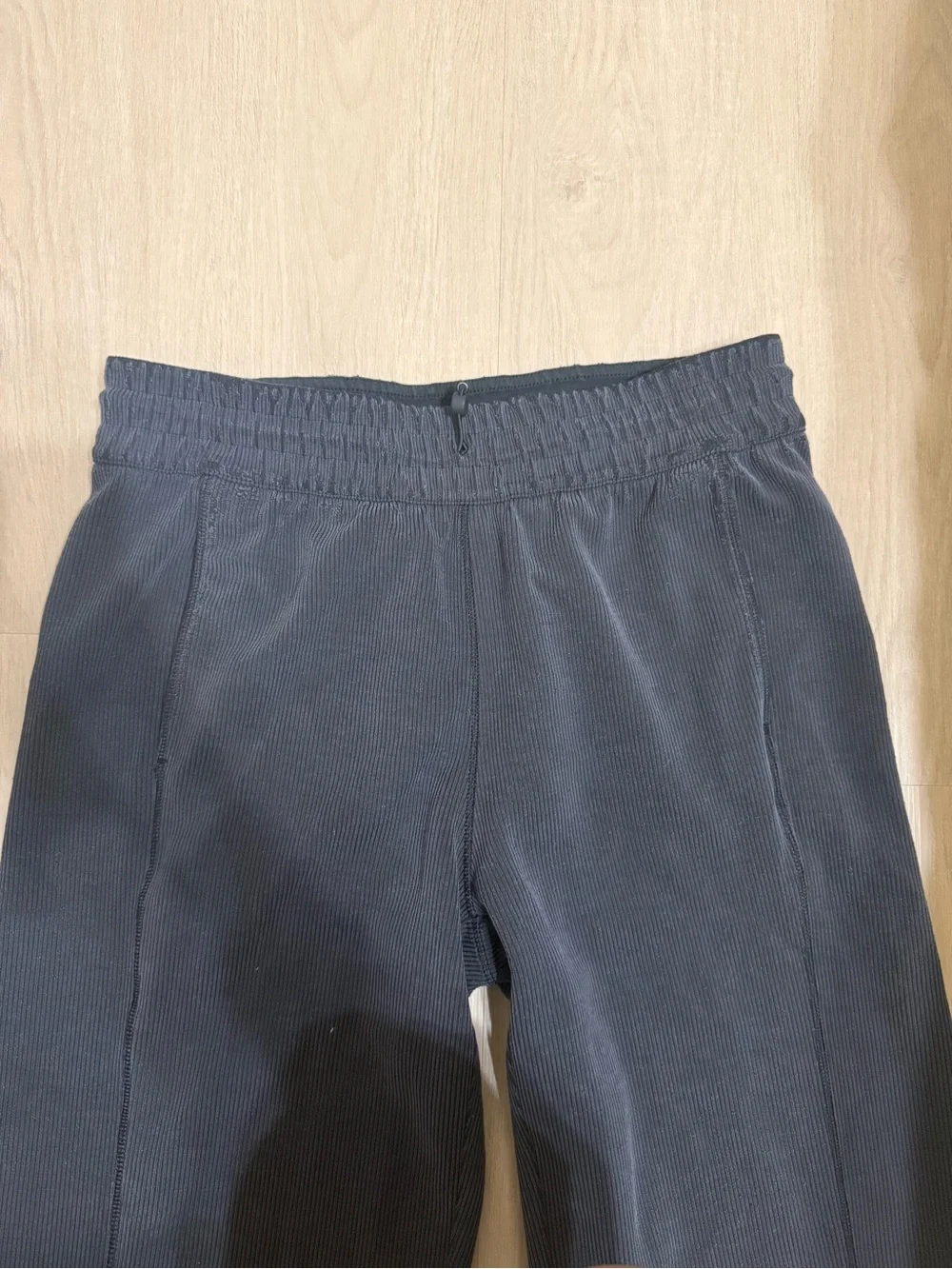 Lululemon Softstreme Ribbed High Rise Pants Wide Leg Black Gray Loungewear